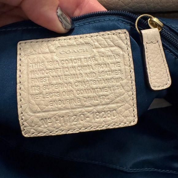 EUC Coach “Kristin Sage” satchel in ivory with brass hardware style# 18280 - Picture 10 of 12